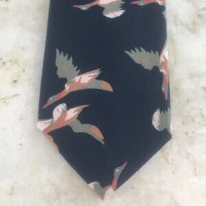 PAISLEY & GRAY BLACK SLIM QUAIL COTTON BLEND SLIM TIE